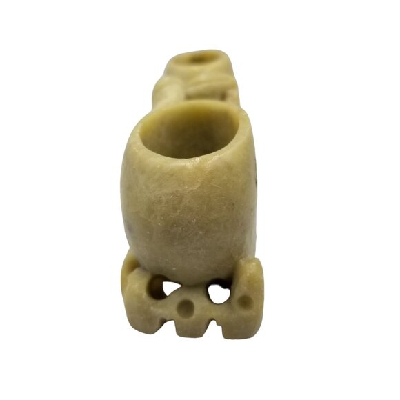 Vintage Chinese Carved Stone Double Vase With Floral Motif - Picture 11 of 12